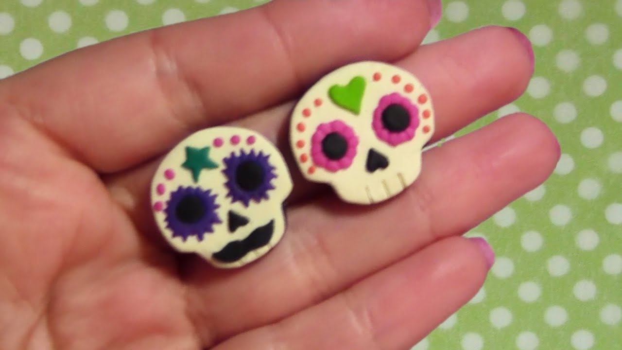 Sugar Skull Brooch Polymer Clay Tutorial