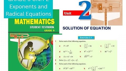 Grade nine unit 2 ,#exponents equation,#radicalsequations