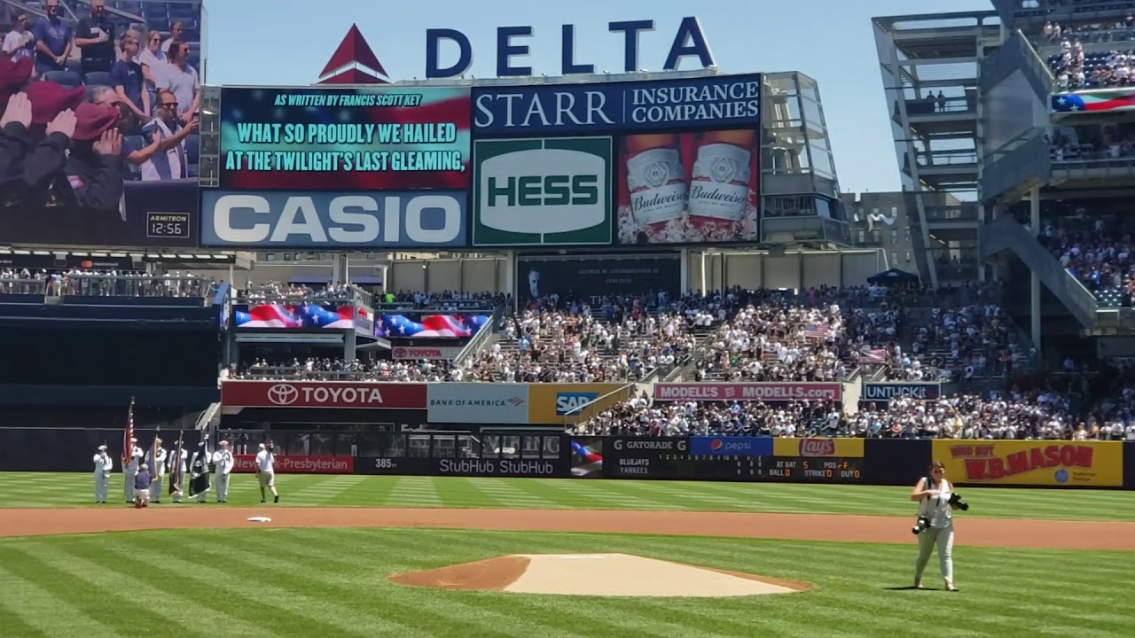 Canadian and American Anthems at 2019 Yankee Stadium Military Appreciation  Day 