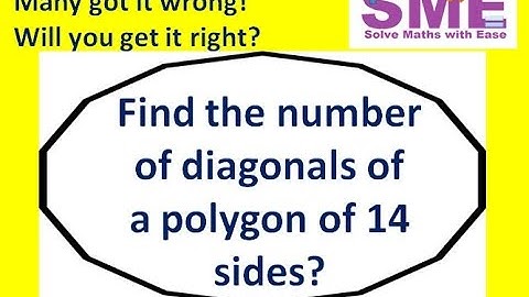 Find number of diagonals of 14 sided polygon | Maths | Permutation and Combination