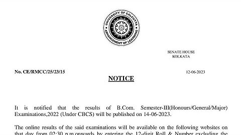 ||BCOM Sem-3 Results Date||