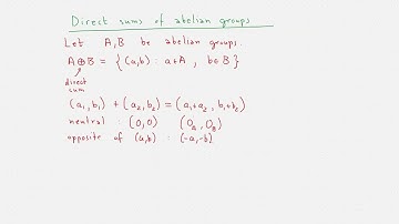 Project Elliptic Curves - 05 - Direct Sums Of Abelian Groups