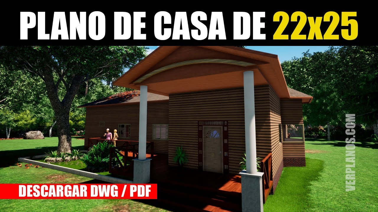 Plano de Casa de Campo ¡GRATIS! 🏡 #4 Dormitorios 1 Piso ...