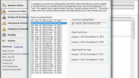 Sage 50 Tutorial Changing the Accounting Period Sage Training Lesson 10.4