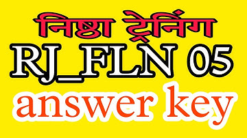 RJ_FLN 05 Answer Key, #RJ_FLN_05_Answer_Key, #nishtha_gurukul