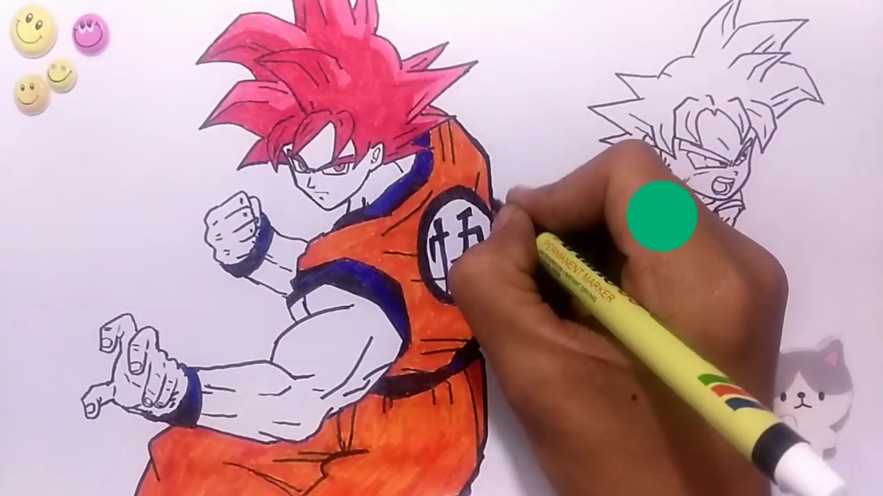 a speed drawing of Goku Super Saiyan God Super Saiyan/SSGSS in 3D Square  size 8X4 CM ▻Subscribe