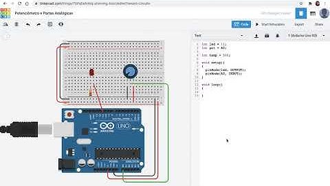 7 - Potenciômetro e Portas Analógicas - Arduíno no Tinkercad