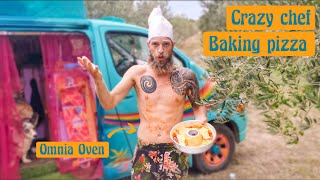 CRAZY CHEF BAKING PIZZA IN OMNIA OVEN | Things got messy