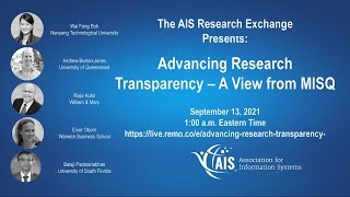 AIS Research Exchange: Advancing Research Transparency - A View from MISQ