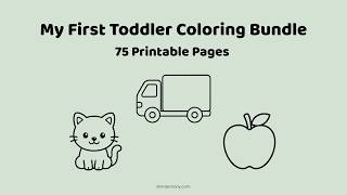 My First Toddler Coloring Bundle | 75 Easy Printable Coloring Pages