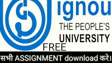 Download IGNOU solved Assignments for free- All Subjects