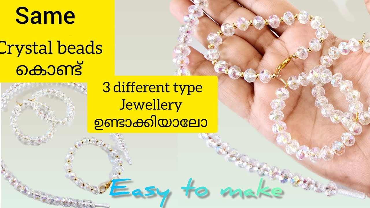 3 different types of jewellery using same beads ||easy &simple jewellery making at home ||