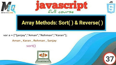 Array Methods sort(); & reverse in javascript || in urdu hindi