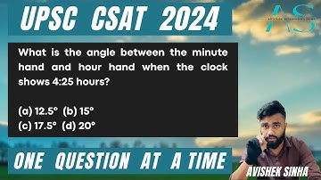 What is  angle between the minute hand and hour hand when the clock shows 4:25 hours | CSAT 2024 |