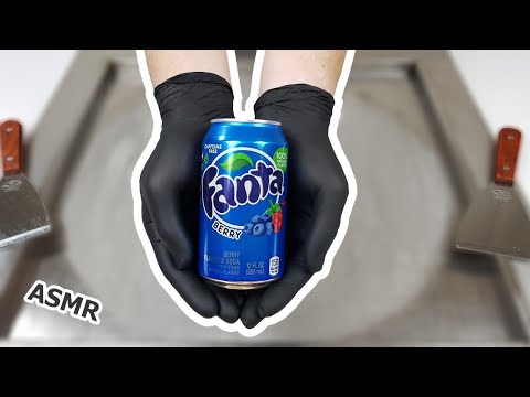 Как сделать жареное мороженое из Blue FANTA| Ice Cream Rolls blue fanta | ASMR | Без разговоров