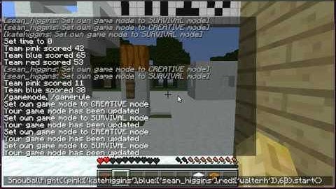 ScriptCraft Mini-Game in Minecraft: SnowBall Fight.