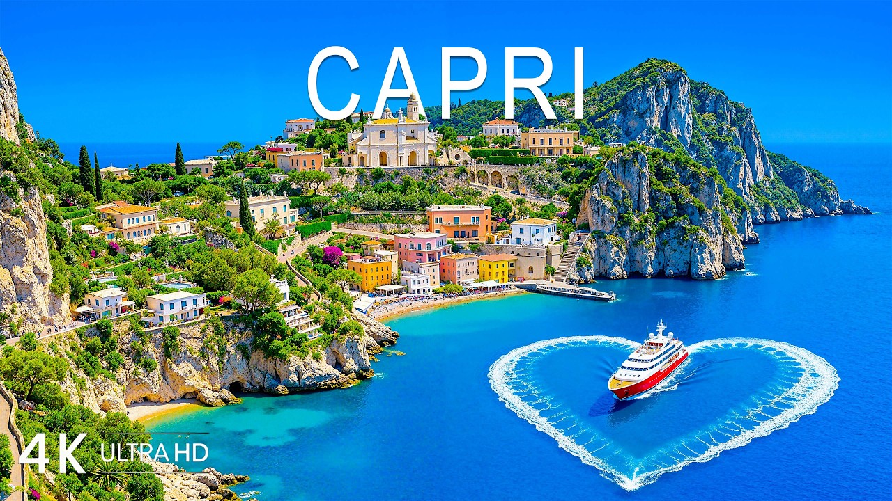 [4K] Капри 🇮🇹 Скалы Фараглиони, бирюзовые воды и виды на Средиземное море