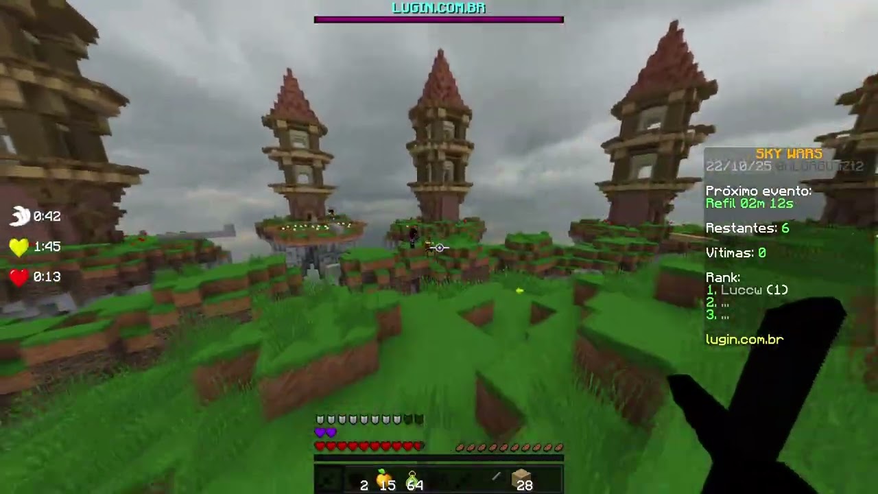 jogando skywars no servidor do lugin