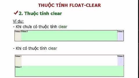 Bài 26 - Các thuộc tính điều khiển nội dung - Float - Clear