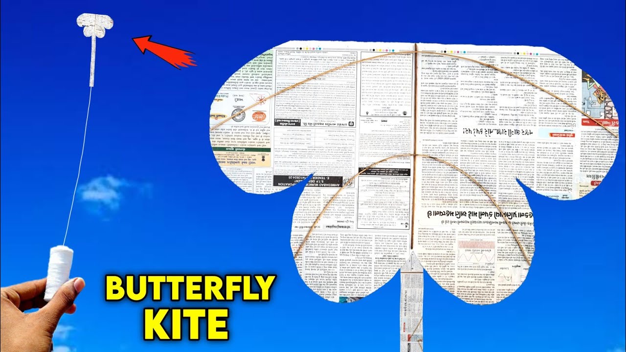 Как сделать бумажного воздушного змея «Бабочка» или птицу из газеты