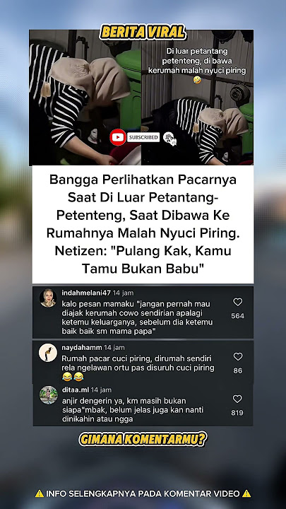Disuruh nyuci piring di rumah pacar⁉️😖
