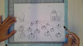 1st Grade: Pumpkin Patch Landscape Scene