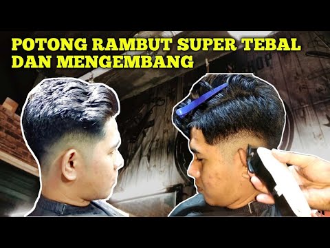 Cara Potong Rambut  Super Tebal  dan  Mengembang YouTube