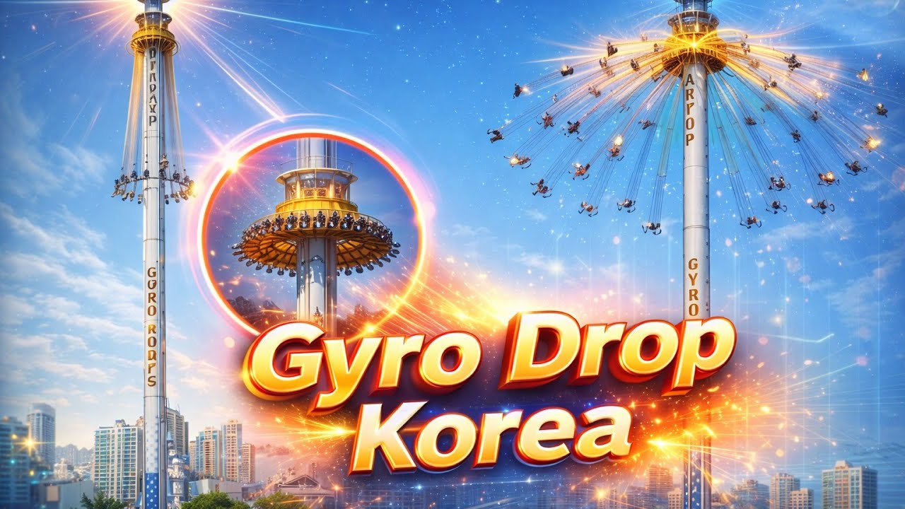 Gyro Drop Lotte World |Terrifying Theme Park in South Korea | Gyro Drop in Korea