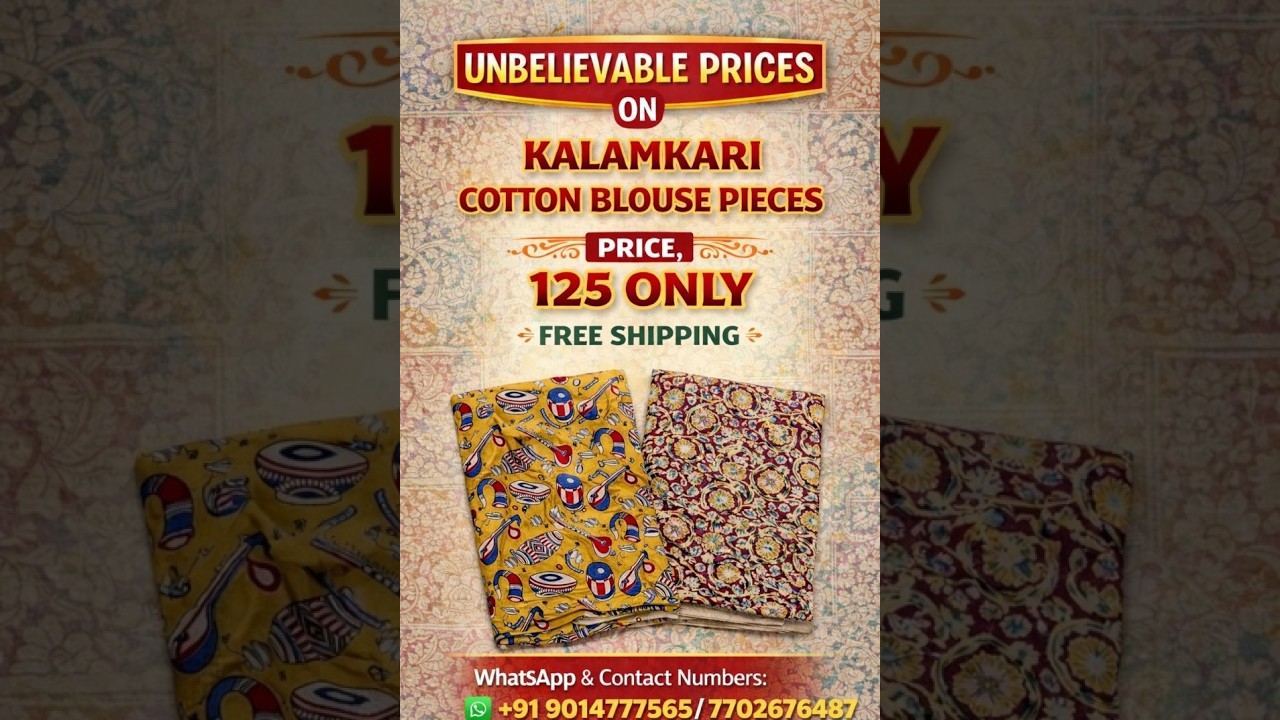 Kalamkari Shop is live | Best Budget Blouse Pieces 2026 | Kalamkari Cotton @ ₹125 + Free Shipping