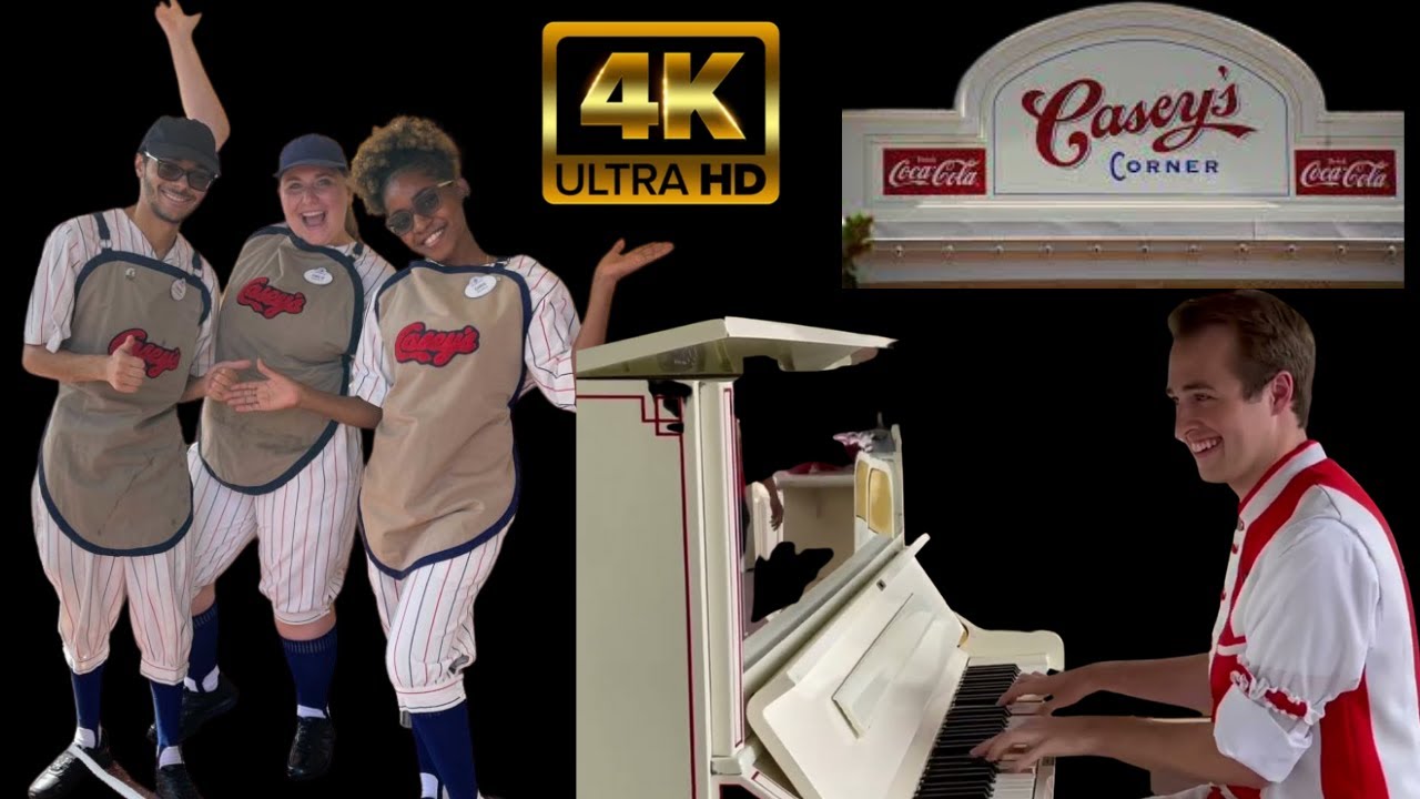 Casey’s Corner Pianist Grayson J. Smith 4K HD Magic Kingdom Walt