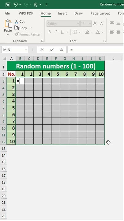 Random number generate in excel - YouTube
