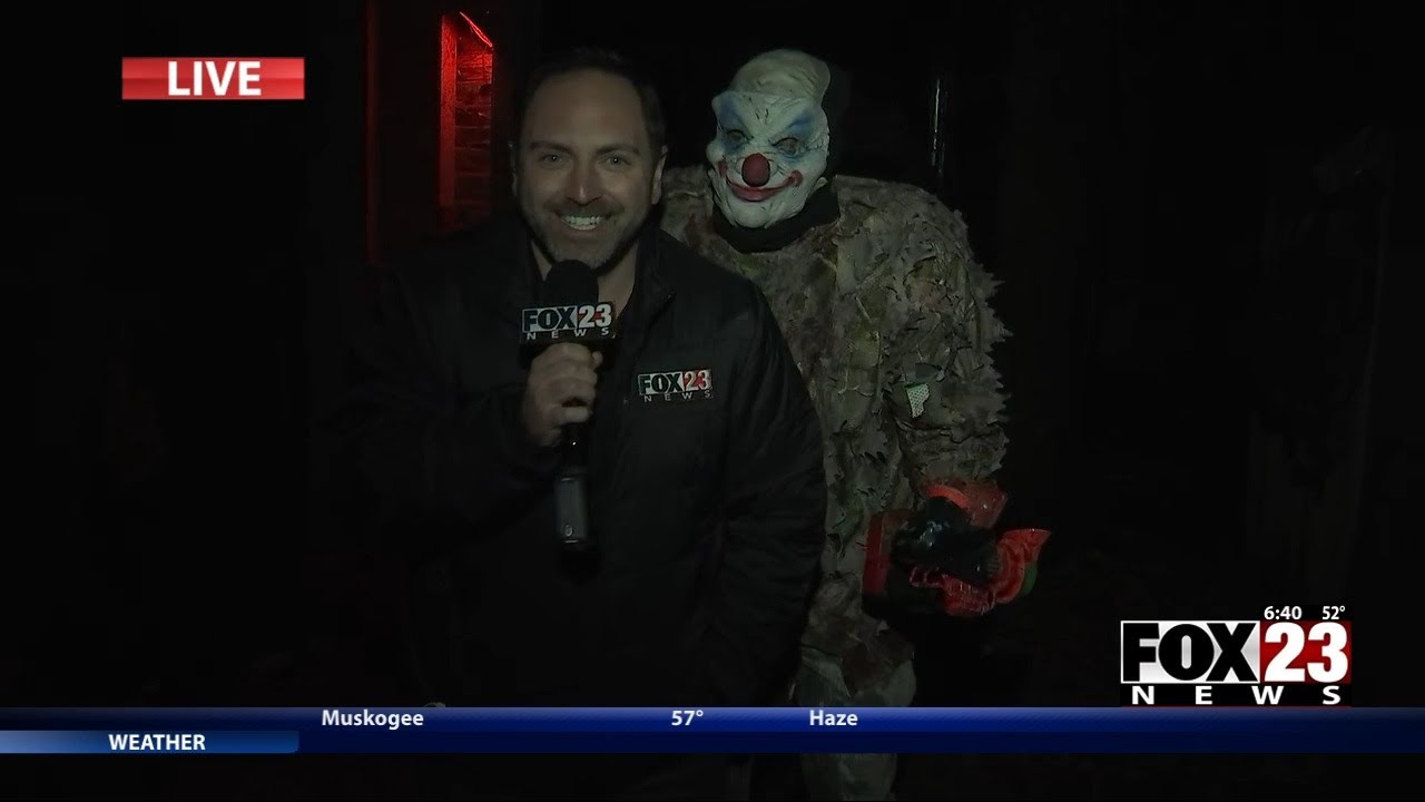 FOX23's Scott Martin walks the Shadowbox at Psycho Path Haunted Attraction thumbnail