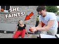 I Sliced My Hand Off! MEANEST PRANK EVER - SHE FAINTS!