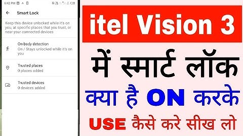 Itel vision 3 me smart lock set/use kaise kare।how to turn on smart lock in itel vision 3