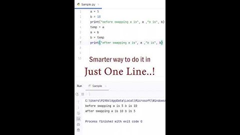 Swap Two Numbers Like a Python Pro! #coding #pythonprogramming #python