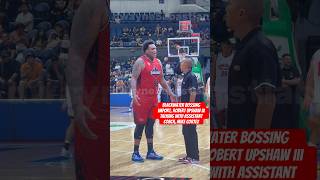 Blackwater Bossing import, Robert Upshaw III talks with Assistant Coach, Mike Cortez at halftime