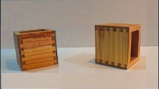 Juego de 3 cajas vintage de madera con cola de milano