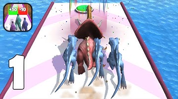 Dino Run: Dinosaur Runner Game - Dino Merge Run Join & Clash Battle - Part 1 - Gameplay Walkthrough