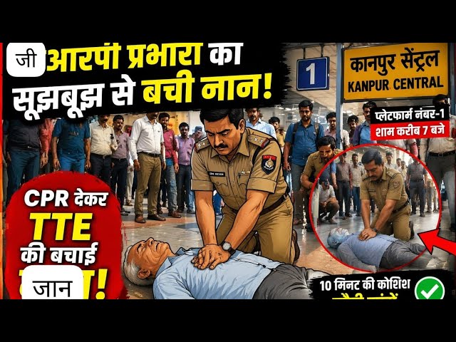 कानपुर सेंट्रल पर LIVE मौत से जंग! GRP इंस्पेक्टर ने 10 मिनट CPR देकर बचाई जान