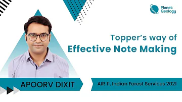 Effective Note making from Recorded Classes | Apoorv Dixit , AIR 11 | Geology Optional