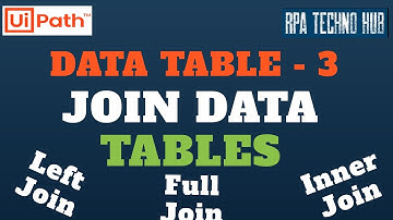UiPath Tutorial 12 - How to Join two Data Tables| Join Data Tables Inner Join, Left Join & Full Join