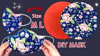 Very Easy Fabric Mask Making IdeasDiy Breathable Face Mask (Size M L ) Easy Pattern Sewing Tutorial