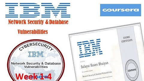Network Security & Database Vulnerabilities | All Quiz | Coursera