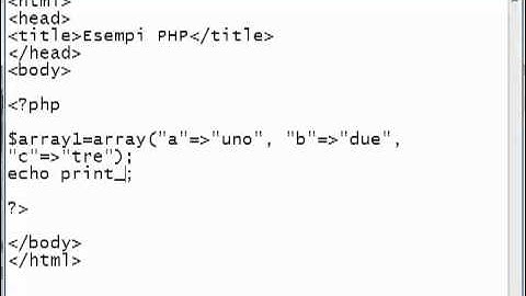 PHP pratico e facile, gli array o vettori, dati strutturati