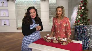 Set of 3 Holiday Squirrels with Scarves & Hats by Valerie on QVC