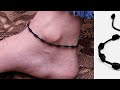 black thread anklet making | anklet making at home | per me kala dhaga design | black anklet making