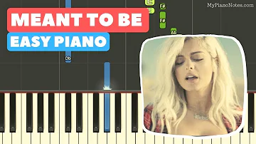 Meant To Be - Piano Tutorial with Chords | Easy for Beginners | Bebe Rexha