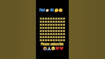 find 👉🏻 83 number #puzzle #quiz #challenge #quiztime #find #iqtest #shorts