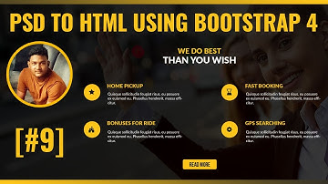 PSD to HTML convert with Bootstrap 4 | Content Section | Responsive Website [#9]