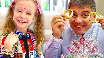 Nastya and Dad are celebrating Happy Diwali Day